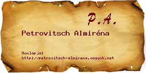 Petrovitsch Almiréna névjegykártya
